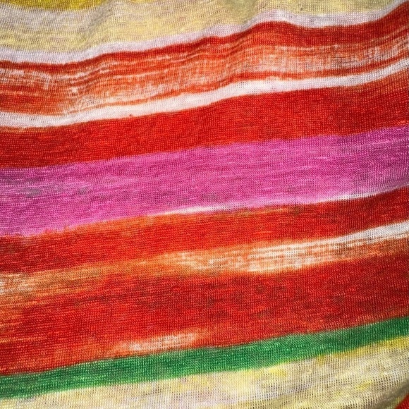 Ralph Lauren 100% Linen Women’s Oversized Colorful Striped Slouchy Blouse Sz M - Picture 6 of 8